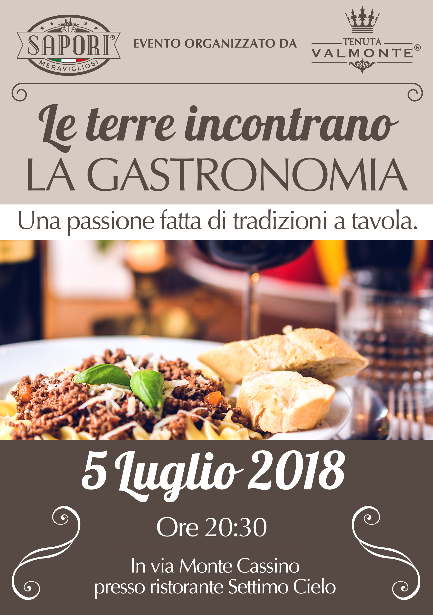 Le terre incontrano la gastronomia a Cassino (FR) il 05/07/2018